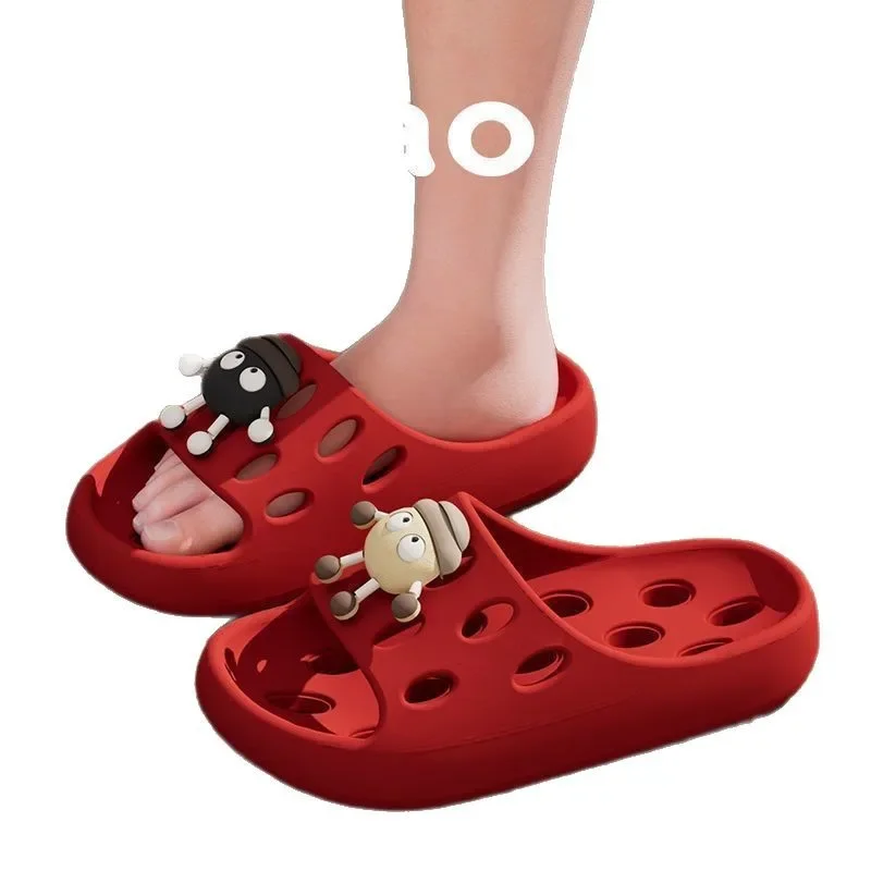 Bathroom Bath Slippers Women's Non-slip Quick-dry Home Four Seasons Hollow Leakage Shower Toilet Special Sandals for Men