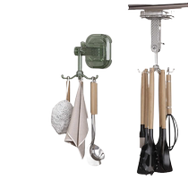 Kitchen suction cup hook punch-free rotating hook powerful traceless wall-mounted storage rack spatula and spoon hook