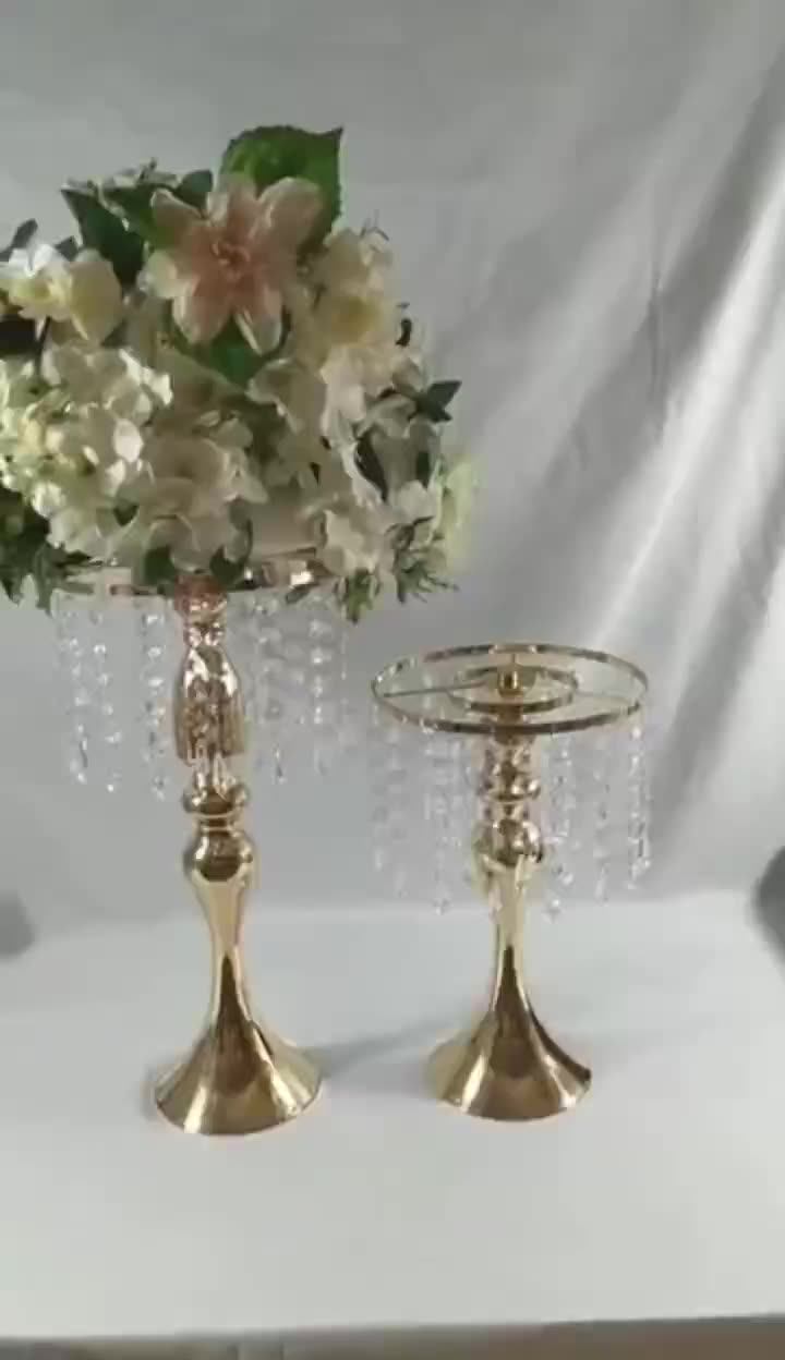 Tall Metal Flower Vase Holders Gold Vases For Centerpieces Crystal