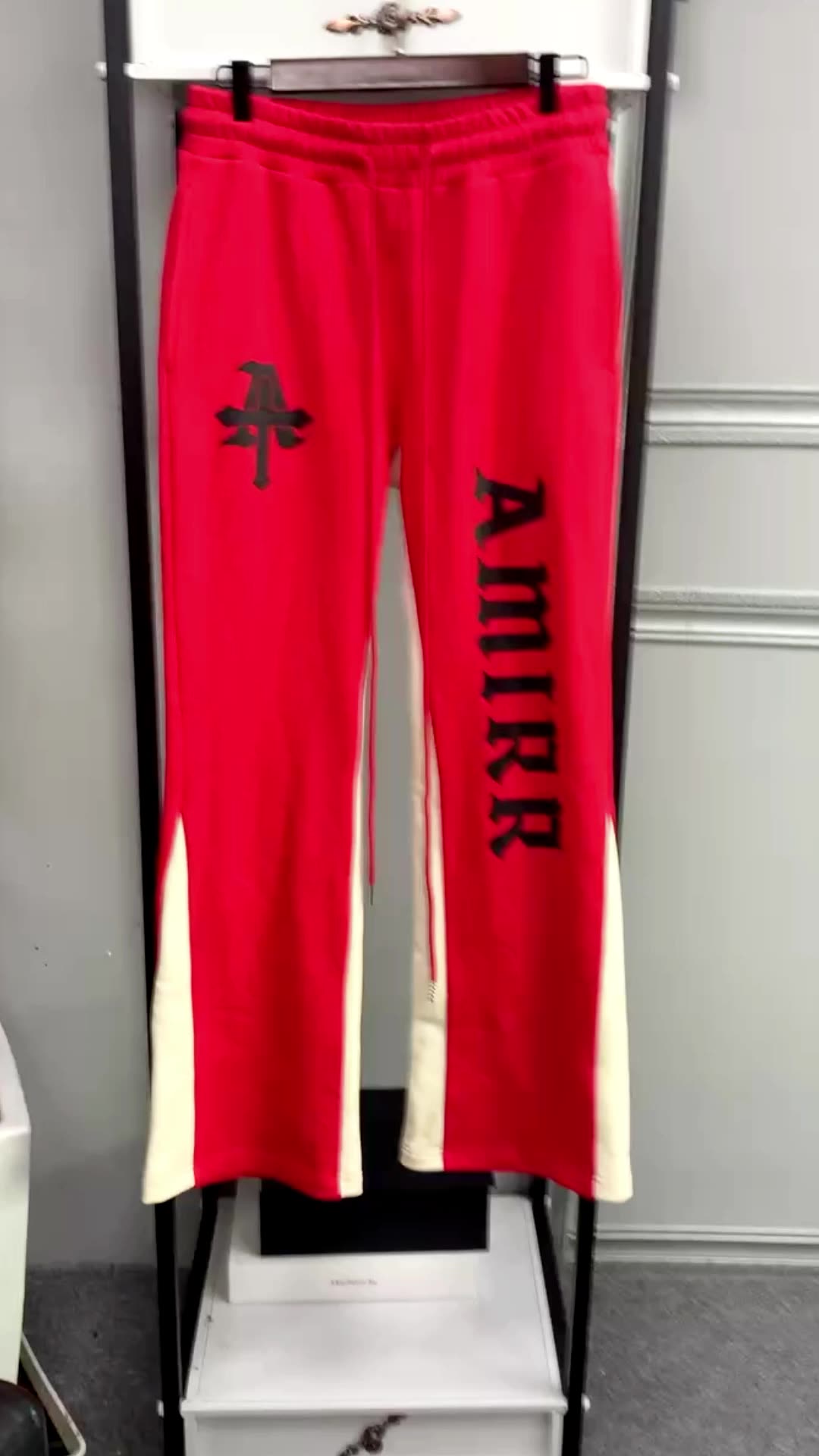 Custom Unisex Flare Sweat Pants Patchwork Paint Splatter Print