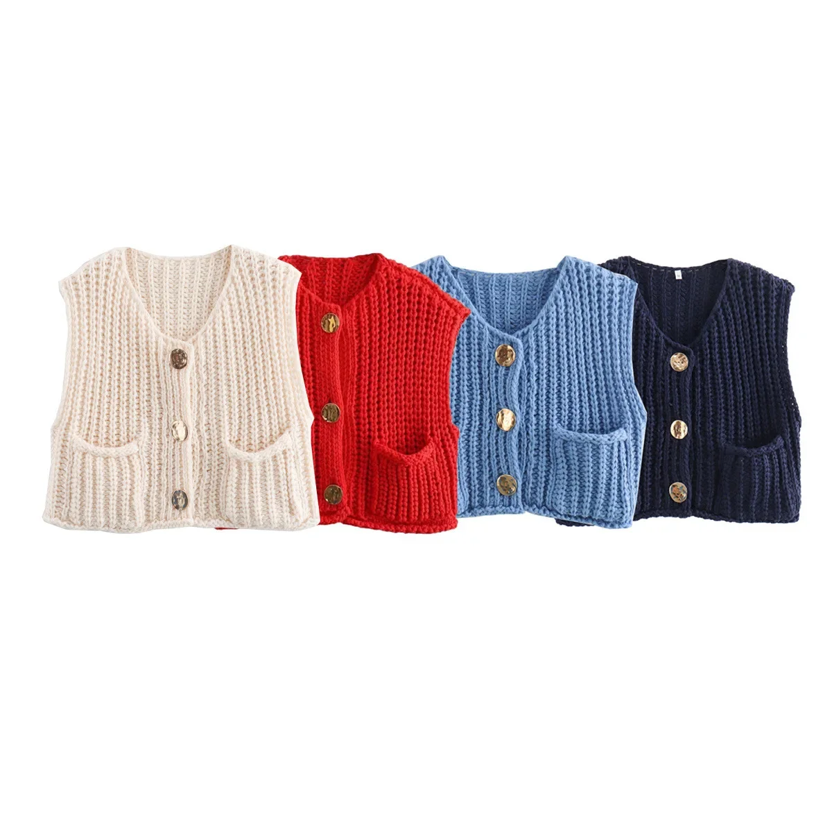 Amazon AliExpress Europe and the United States cross-border women's clothing wholesale women's comfortable leisure wind thick needle knitted vest vest