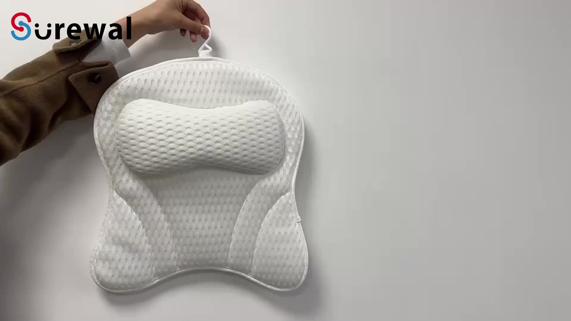Surewal 3d Mesh Luxury Bath Pillow Bathtub Spa Pillow Headrest For Tub