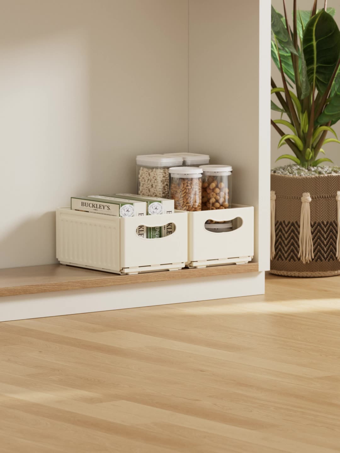 Durable Sustainable Retractable Storage Bin Multifunctional Organizer