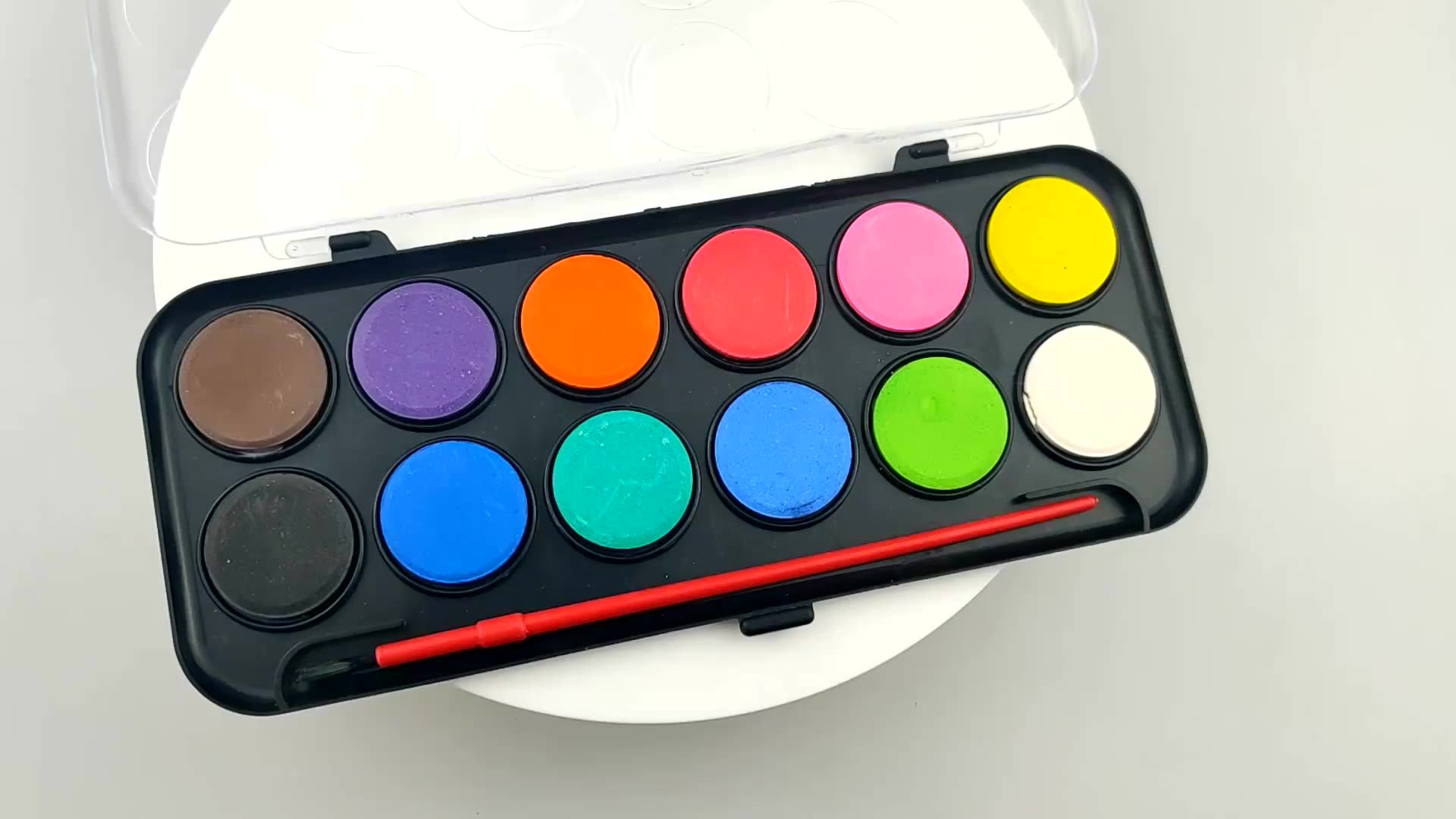 12 24 Colors Plastic Box Solid Water Color Paint Set For School 