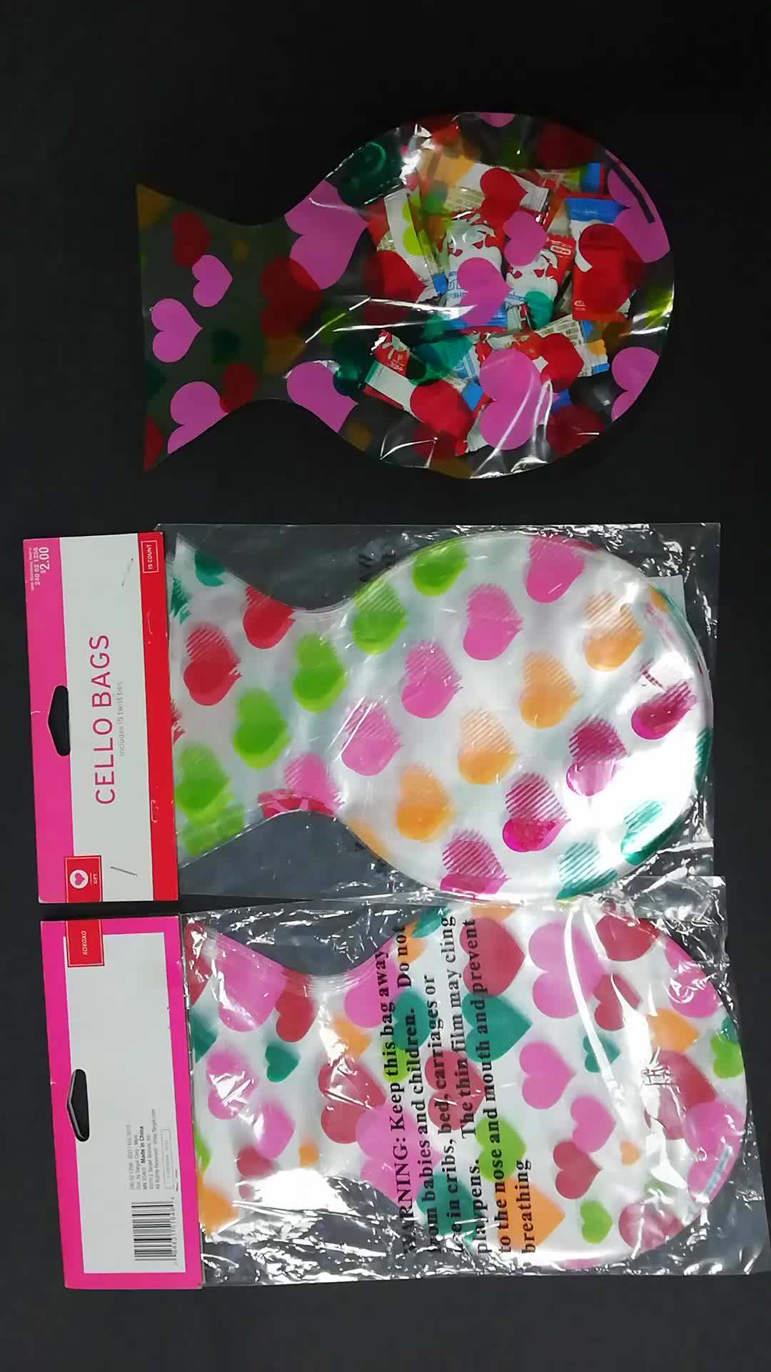 High Quality Cellophane Christmas Cookie Tray Bags With Ribbons And