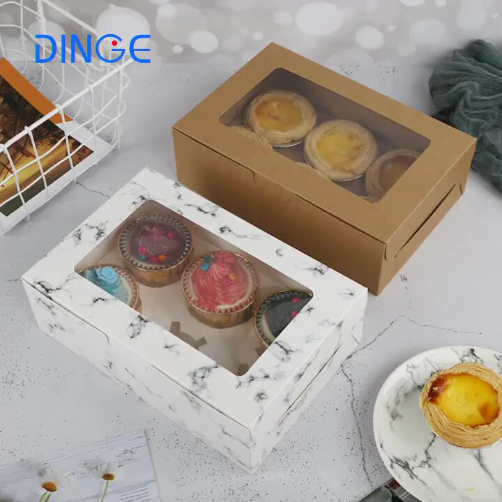 Pastry Box With 6 Dividers Cupcake Packaging Cookie Boxes Wholesale