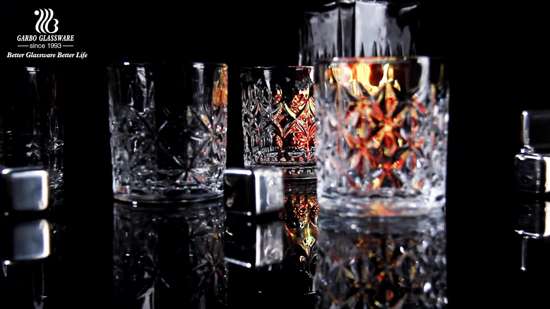 Luxury Diamond Liquor Glassware Ribbed 300ml 11oz Classic Clear Cup