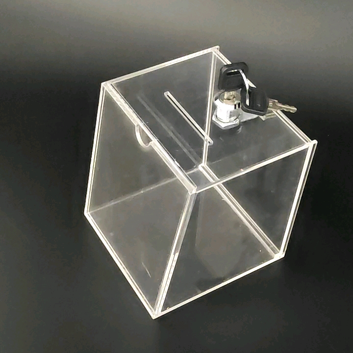 Cube Acrylic Suggestion Box Clear Acrylic Display Box With Lock 2 Keys