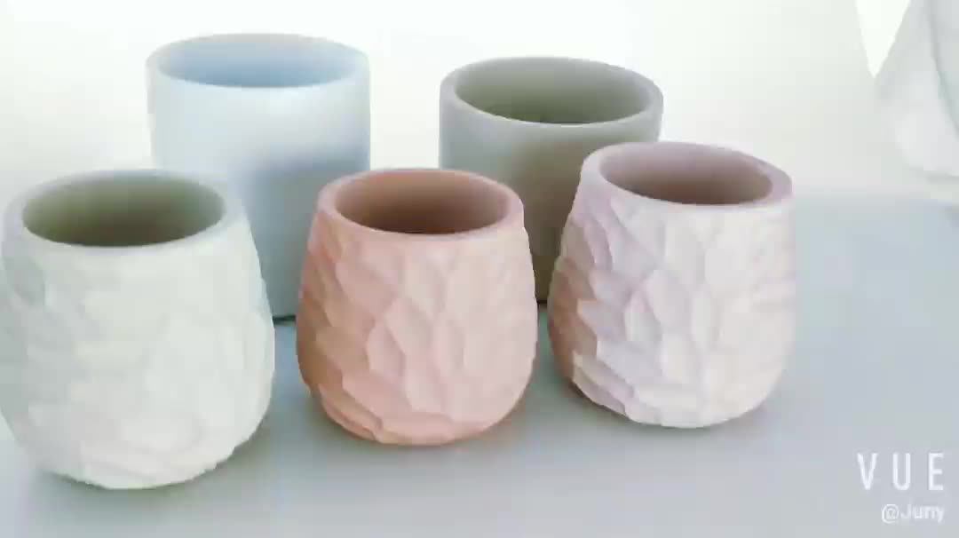 Popular Concrete Candle Jars Unique Candle Vessel Container For