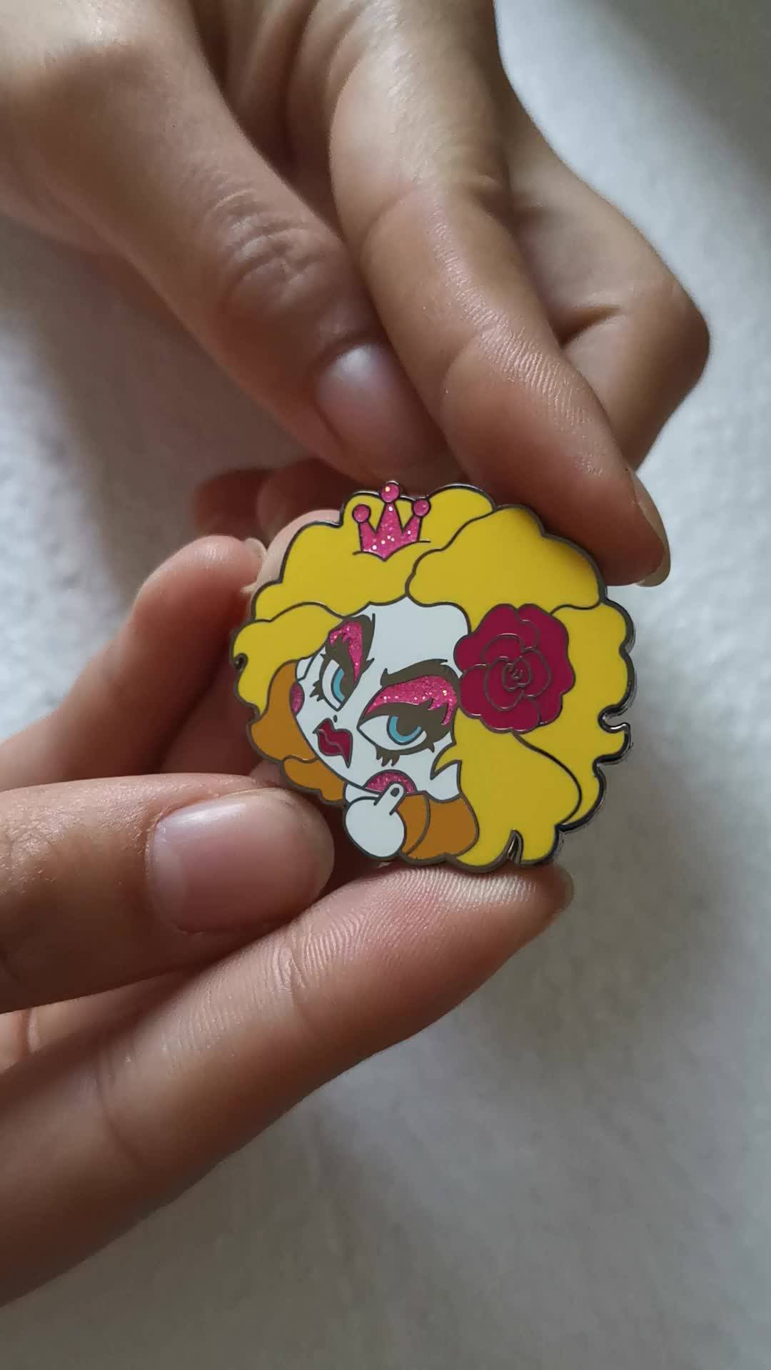 Pretty Girl Making Hard Enamel Pin Custom Feminist Enamel Pin Buy Feminist Enamel Pin,Custom