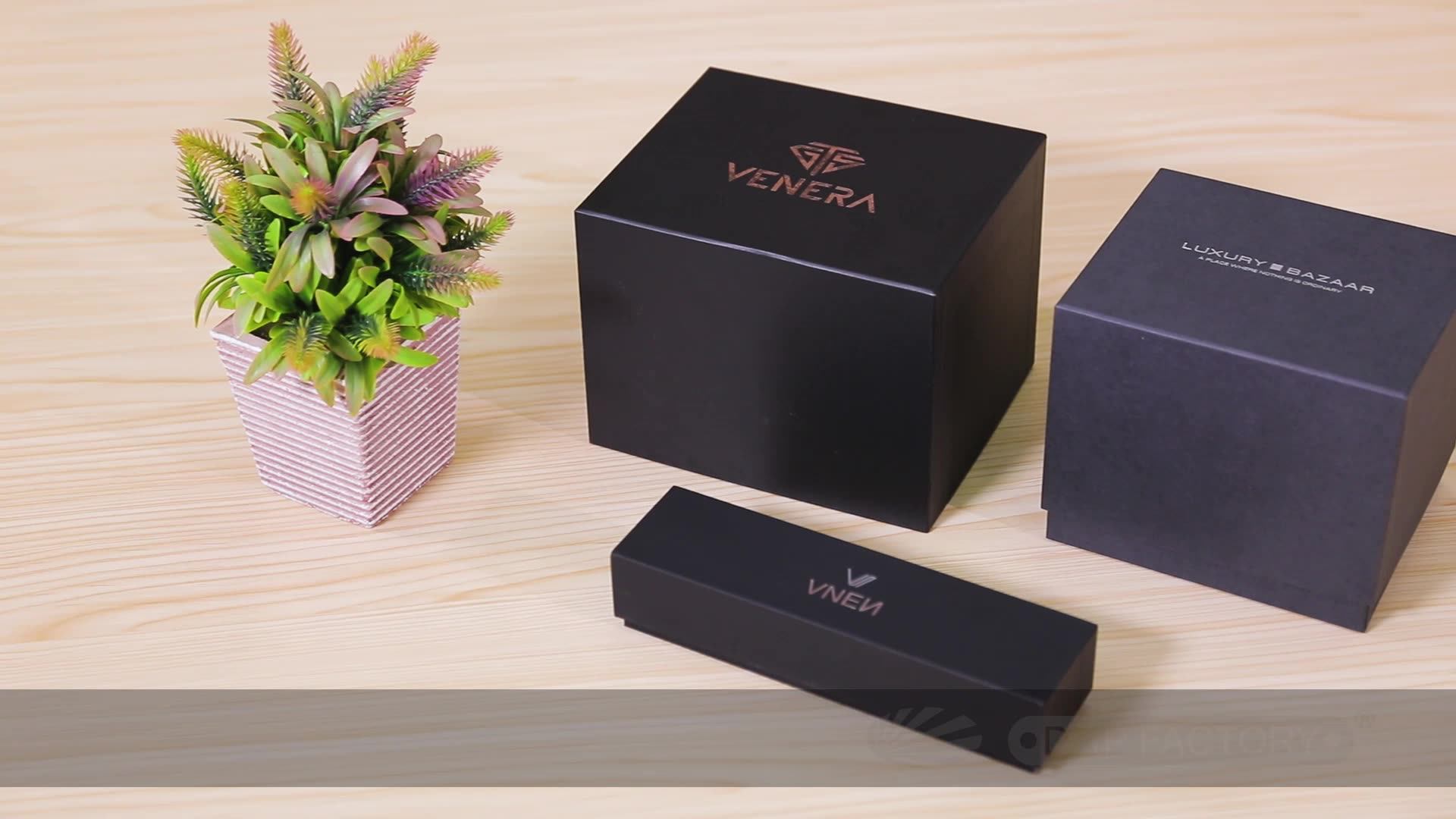 Black Soft Touch Matte Design Gift Packaging Rigid Cardboard Paper