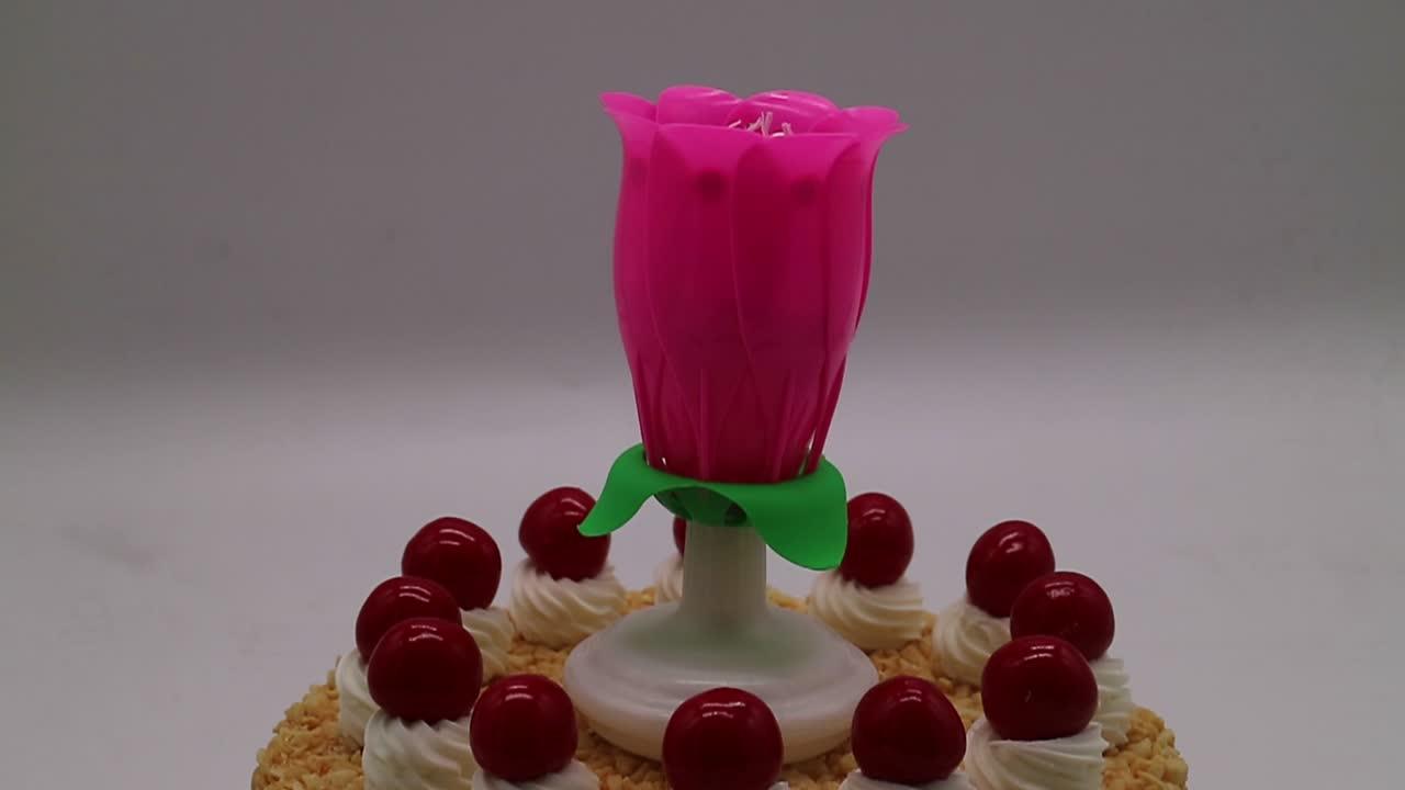 New Hot Top Sell Rose Flower Type Fireworks Birthday Cake Candle Buy