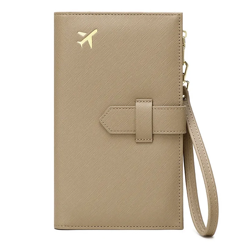 RFID anti-theft brush passport bag zipper buckle document storage passport holder new multi-function long women's wallet
