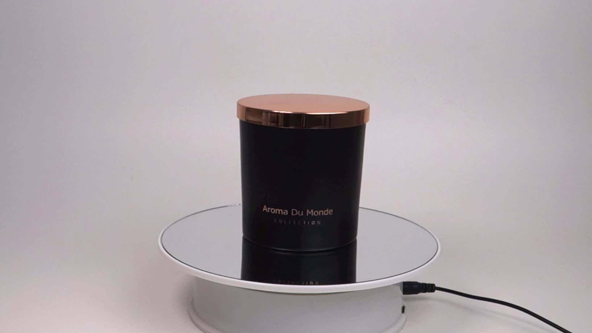 Customized Classical Matt Black Candle Jar With 350g Soy Wax Custom Box