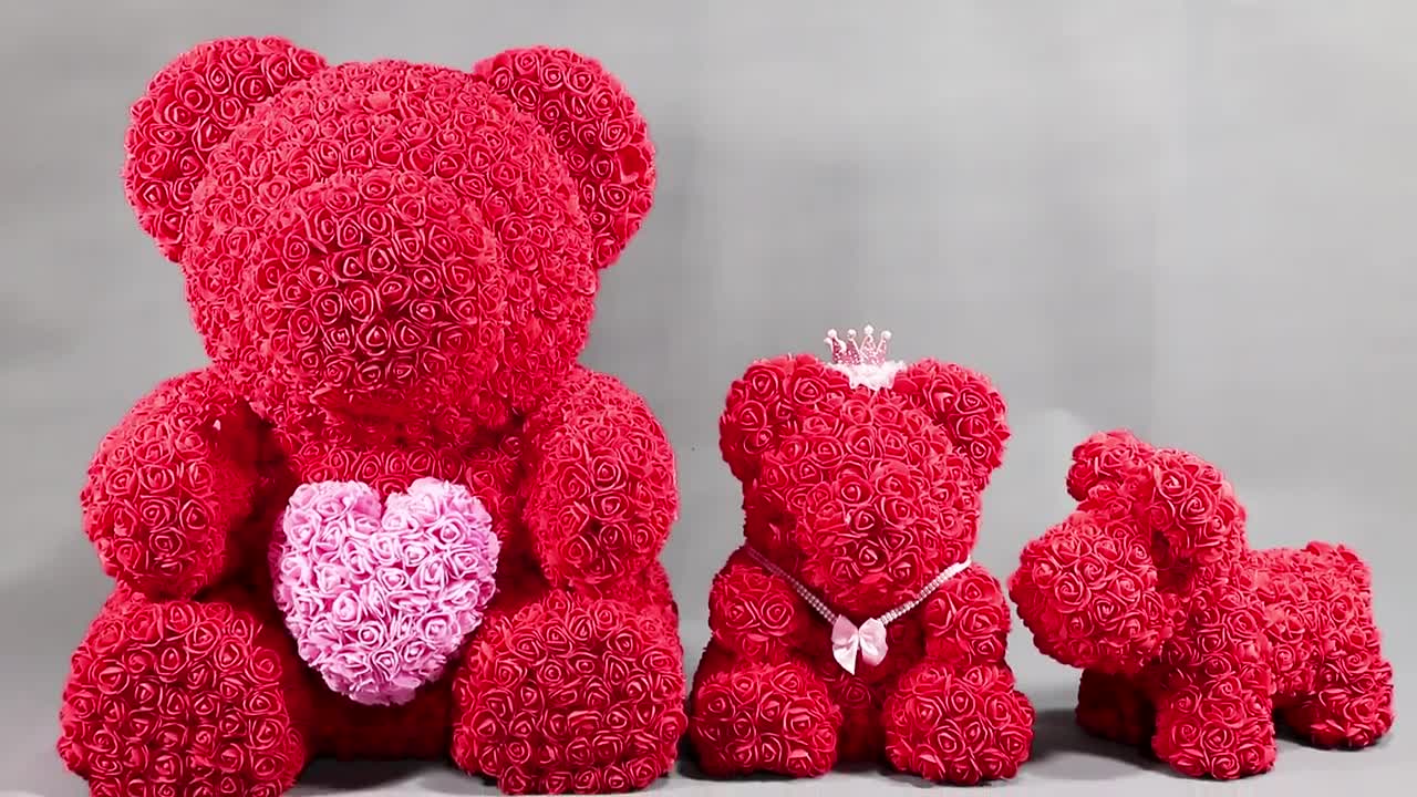 valentines flower teddy