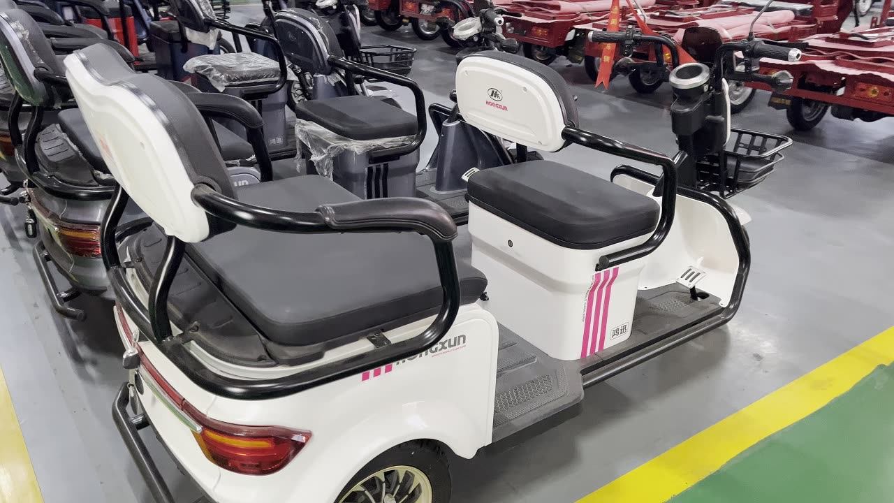 Big Brand Electric Tricycles For Passengers Backing With Soft Seaters