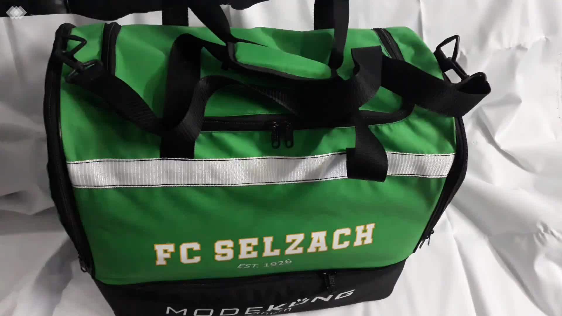 Soccer Sports Bags With Shoe Compartment With Team Logo Name And