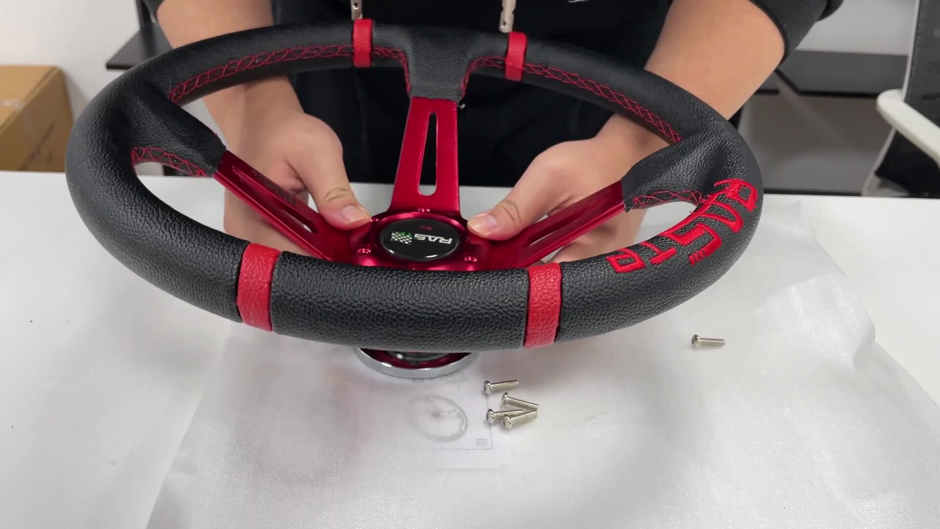 Rastp-14インチユニバーサルステアリングホイール,350mm