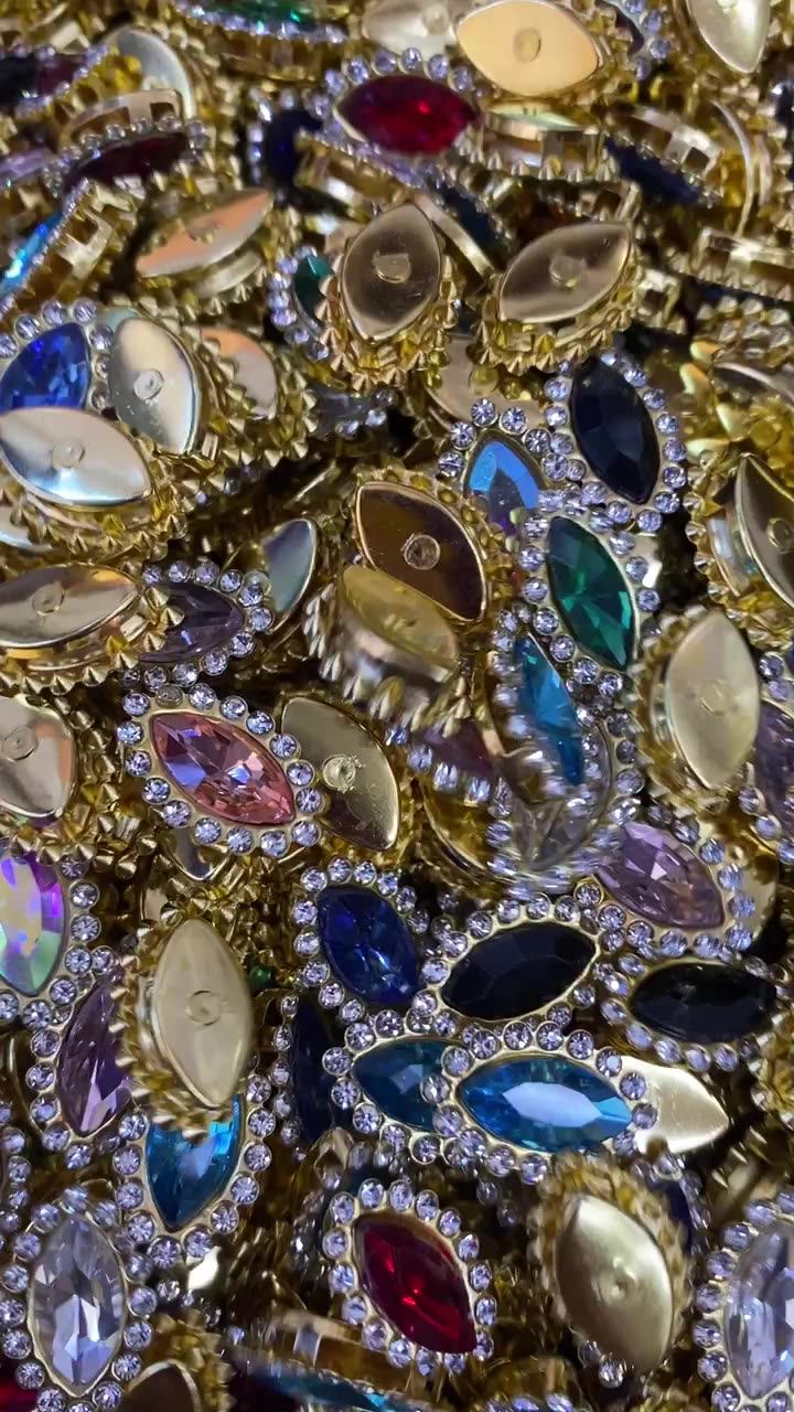 Jc Crystal Wholesale Bulk Crystal Fancy Stone Metal Claw Glass Stone