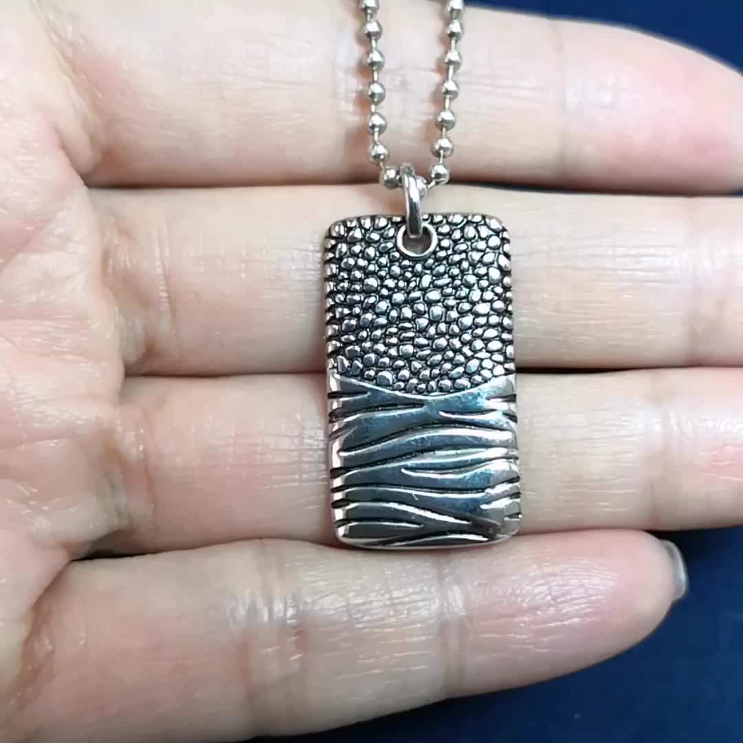 925 Sterling Silver Dogtag Jewellery Men Engraved Dogtags Pendant