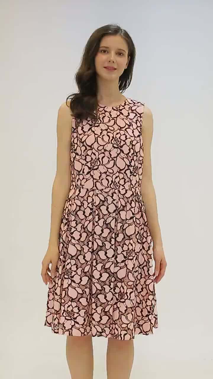 Fashion Sleeveless Summer Dresses Floral Printing,Summer Dress For