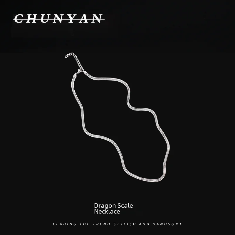 Men's Titanium Steel Necklace Trendy Design Sense Uncommon High Street Accessory Hip-Hop Western Fashion Brand Versatile Simple Lockchain