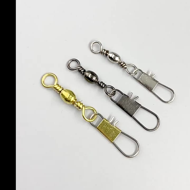 CRAZY SHARK 50pcs Fishing Barrel Swivels Rolling Swivels Fishing Connector Sea Fishing Rolling Bearing Snap Connector Carp Fishing Tackle Accessories Fishing Swivels For Freshwater Sea Fishing
