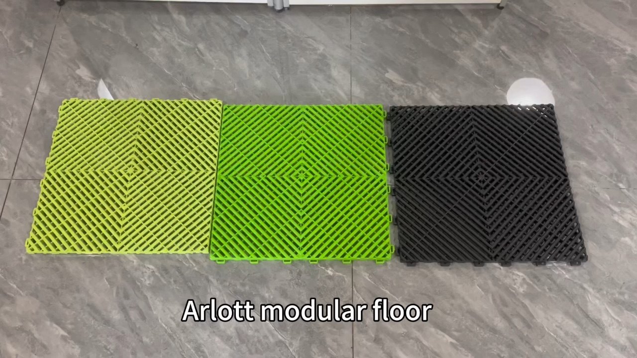 Modular Floor Tiles Anti Slip Pp Pvc Plastic Flooring Mats Interlocking Garage Floor Tile For