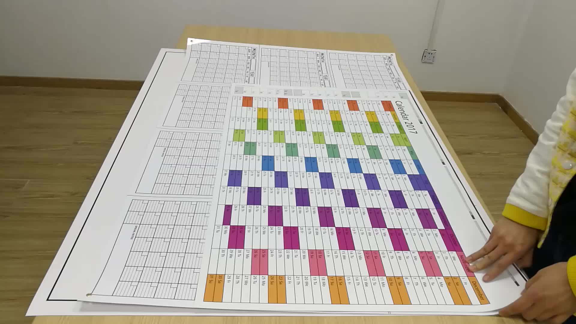 Custom Chinese Extra Large Monthly Paper Nano Tech Dry Erase Wall 