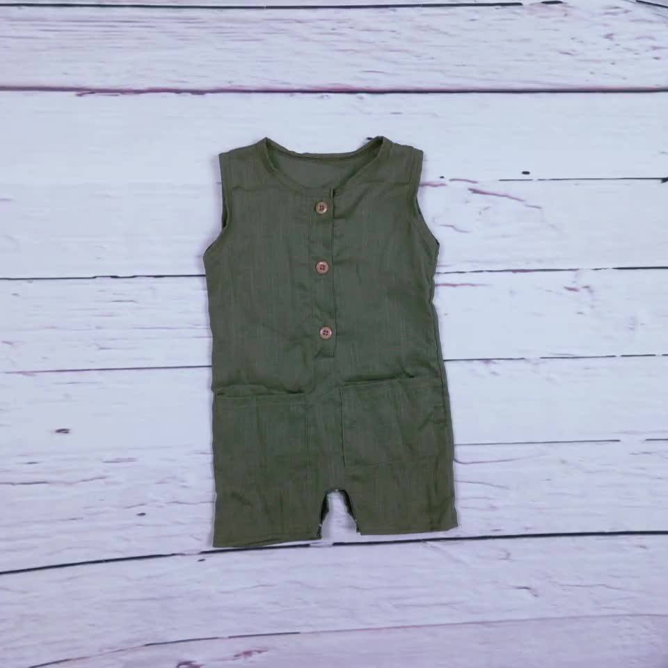 Cotton And Linen Boy Romper Fashionable Clothing New Born Baby Clothes