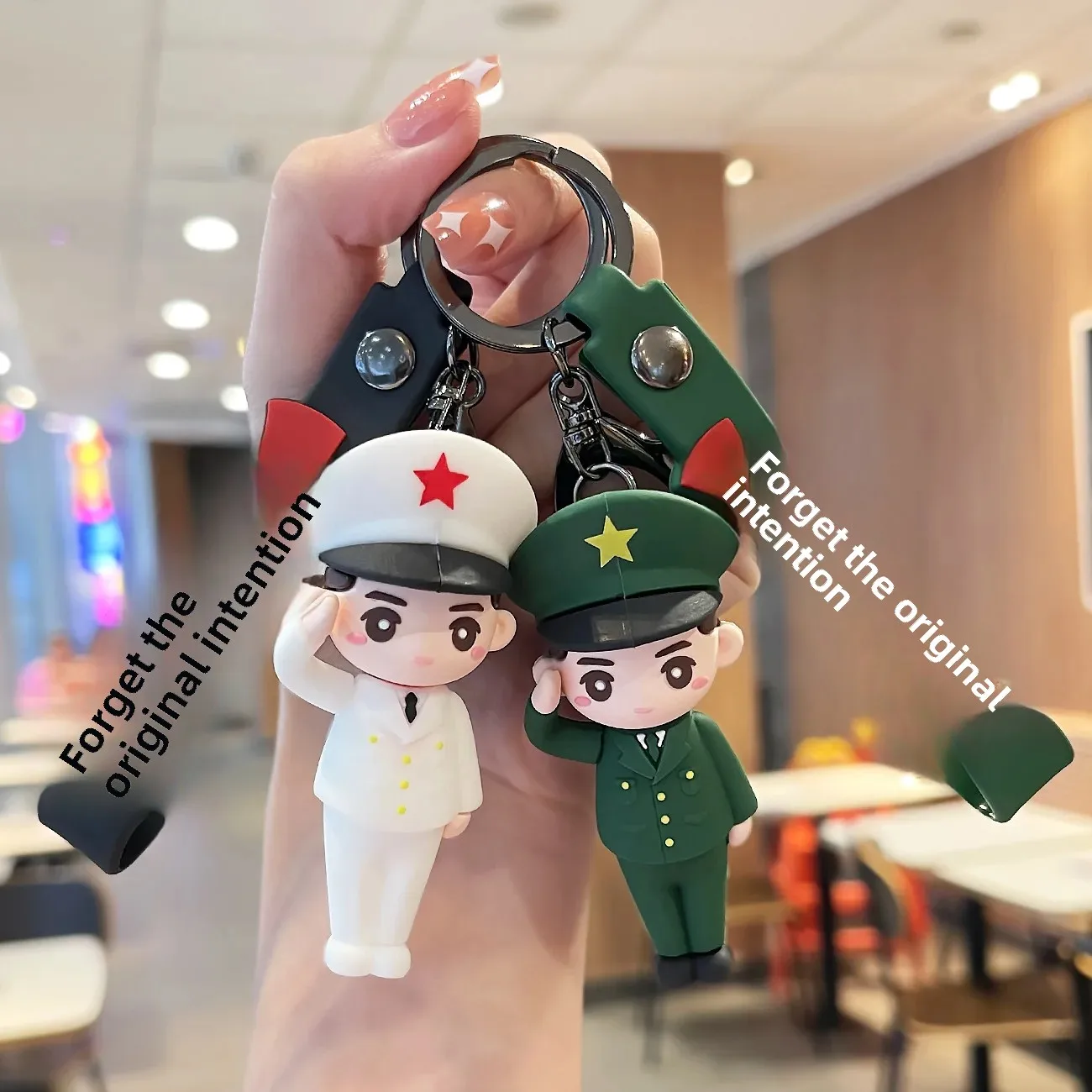 Military-themed keychain, bag accessory for land, sea, and air soldiers, Armed Forces Day small gift, car ornament wholesale
