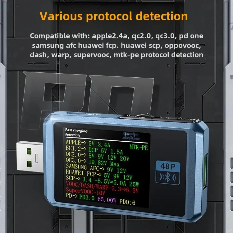FNIRSI-FNB48P USB mobile phone DC charger detector voltage ammeter fast charging power test