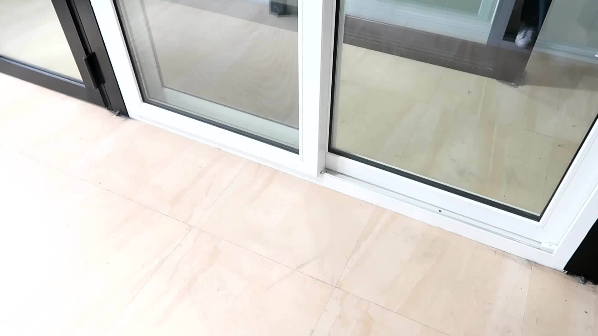 As2047 Balcony Upvc/pvc Plastic Triple Sliding Glass Door For Home