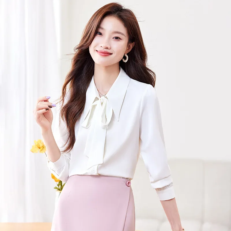 2024 New Busalong Long Sleeve Shirt Women's Shirt Professional Slim Fit Work Clothes plus size Formal 2205