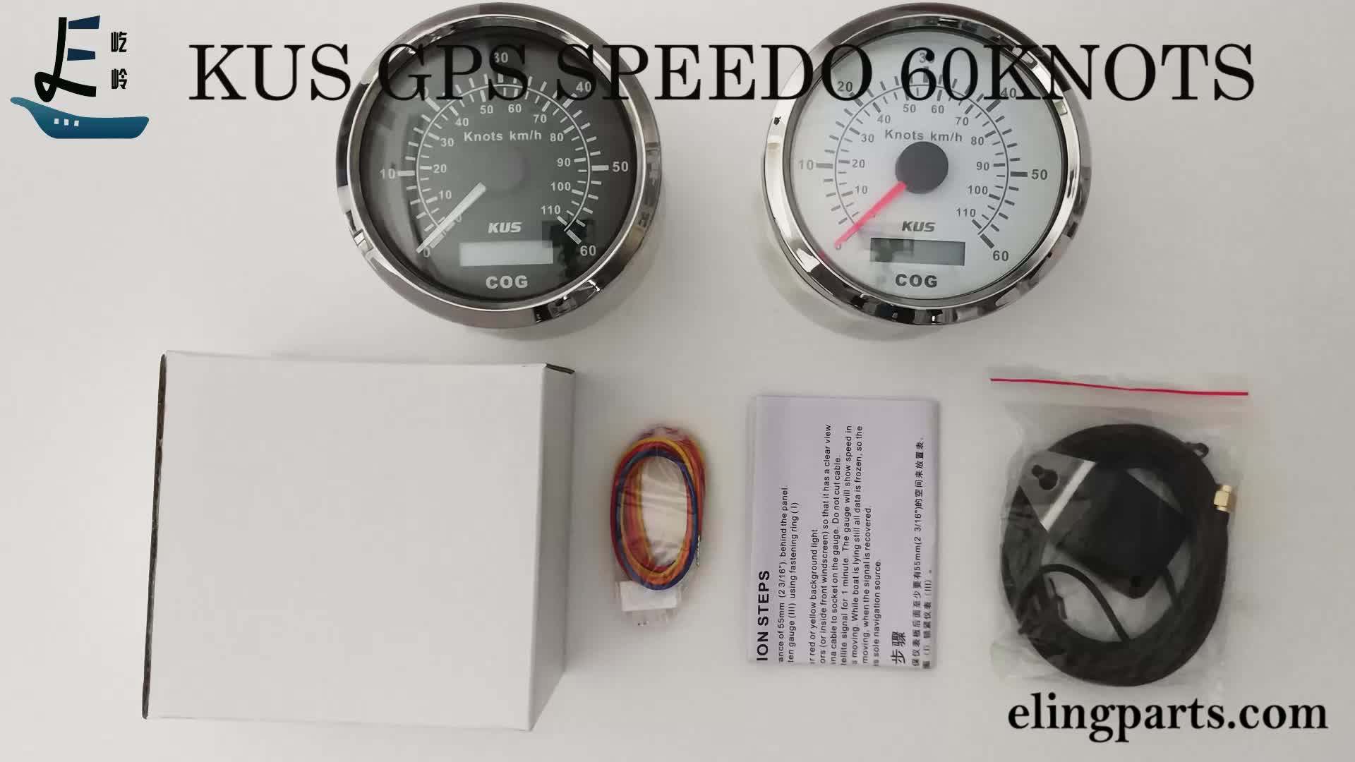 Kus 3 3/8" Marine Gps Speedometer Odometer Gauge 060knots 12v 24v With