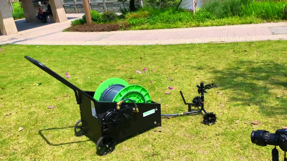 Water Planting Truck Lawn，Farm IRRIGLAD Mechanical Fully Automatic Garden Hose Reel Cart 66Ft Retractable Garden Hose Reel Cart With Convenient Hose Guide Irrigation for Gardens Pasture 