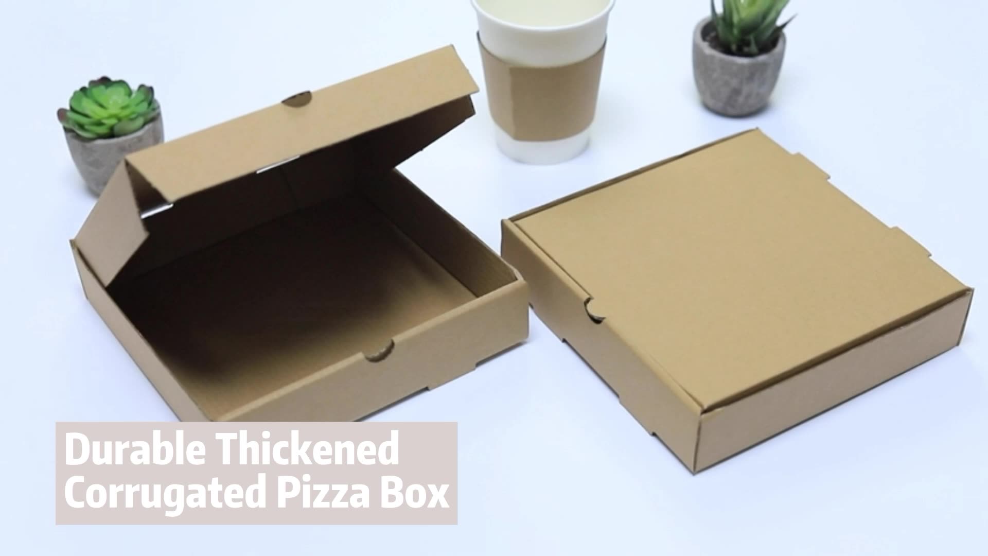 Custom Brown Pizza Box Corrugated Carton Takeaway Cardboard Pizza Food
