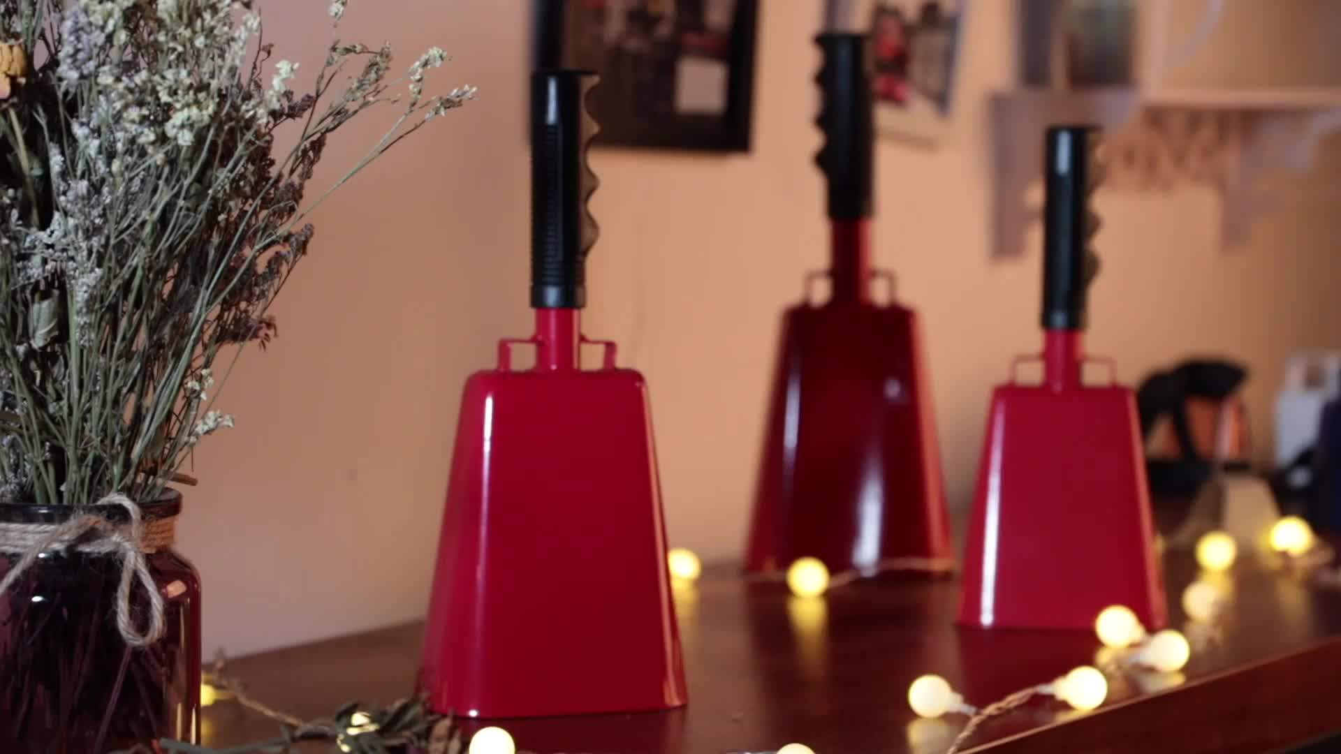 Wholesale 8.6" Maroon Cow Bell Noise Maker With Custom Logo,Bells