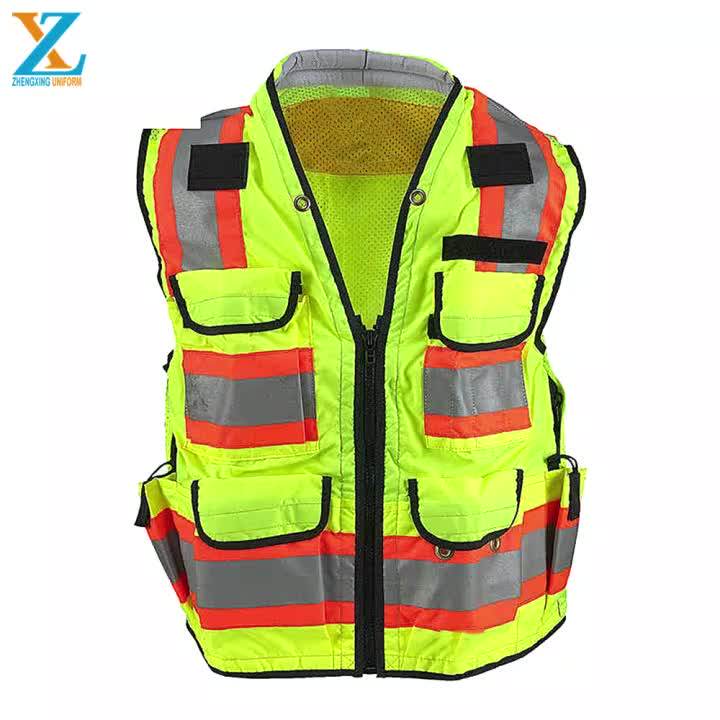 High Visibility Vest Adjustable Buckles Safety Belt Cheap Uniform Vests