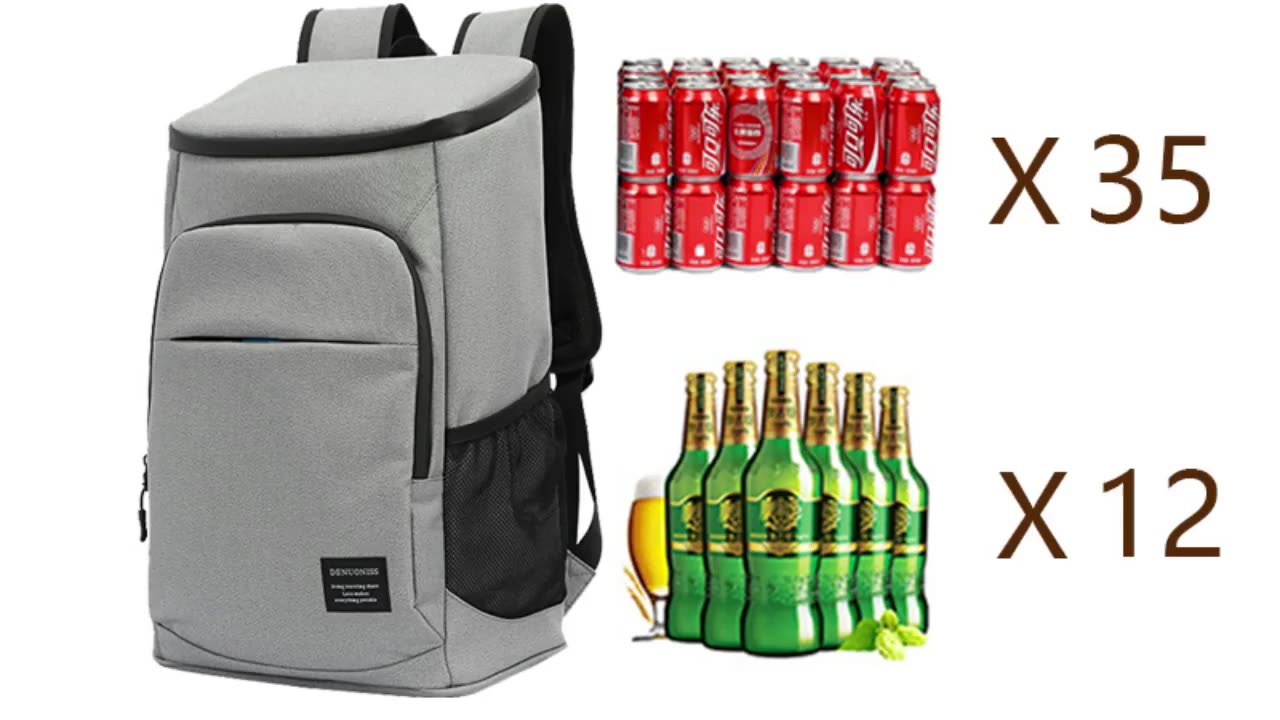 12 Bottles 500ml Beer Backpack Cooler Bag Large Volume Leakproof 35