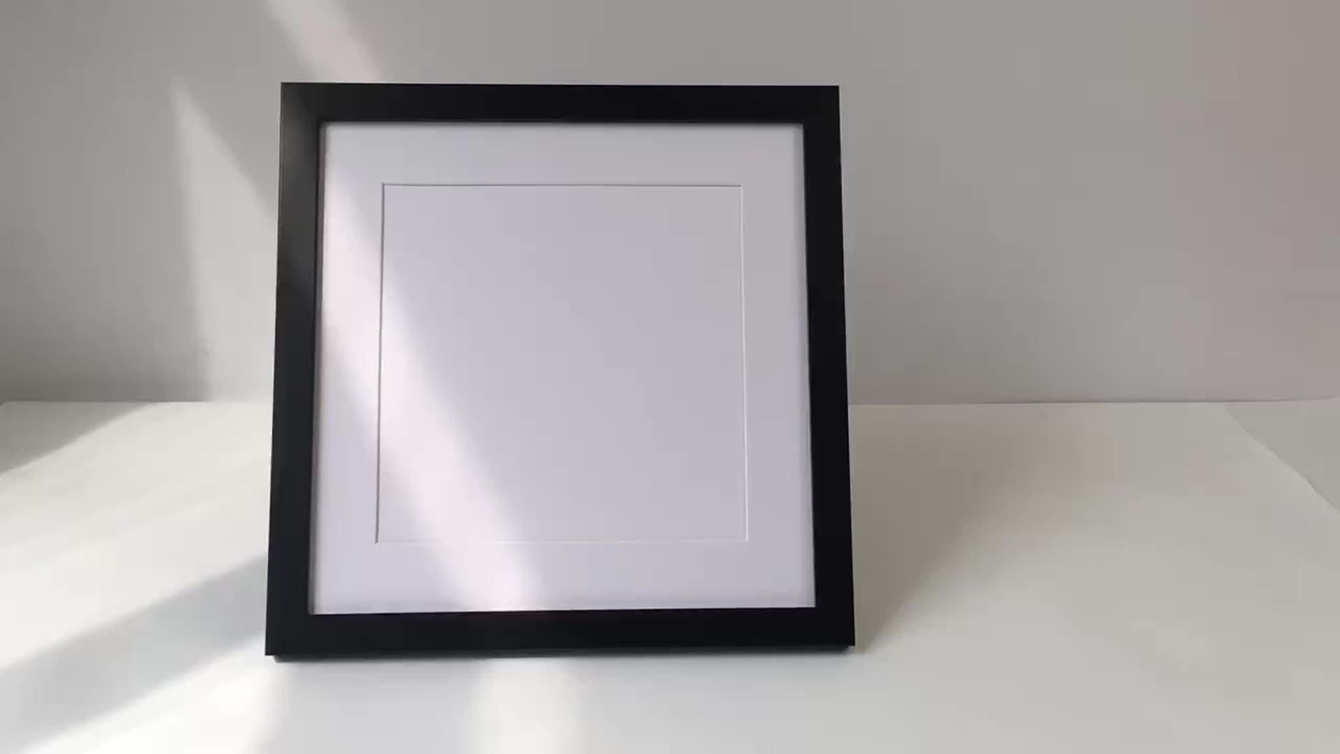 Wholesale Wall Hanging Black Picture Frame 10x10 12x12 Inch Square Photo Frame With Mat Picture