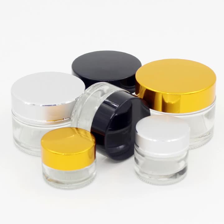 50g 100g Clear Cosmetic Jar Glass 30ml 50ml 100ml Cosmetic Cream Jar