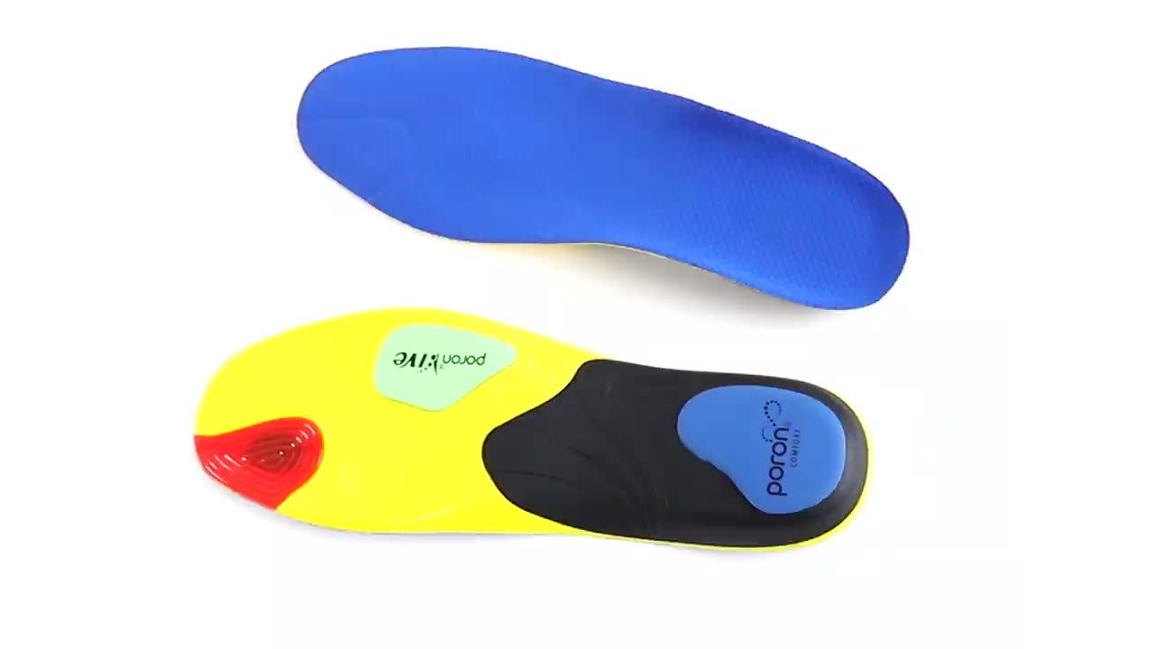 Comfort Pu Polyurethane Sport Shoe Insoles For Men Women Arch Supports Best Cushion Insole Foot