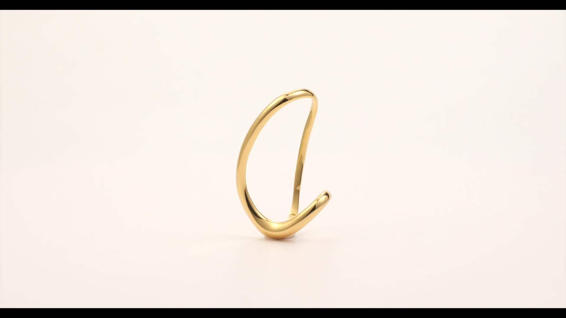 High Quality 18k Gold Plated Brass Jewelry Punk Fashionable Three