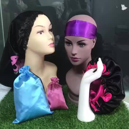 Best Selling Satin Hair Designer Headwraps Silk Bags