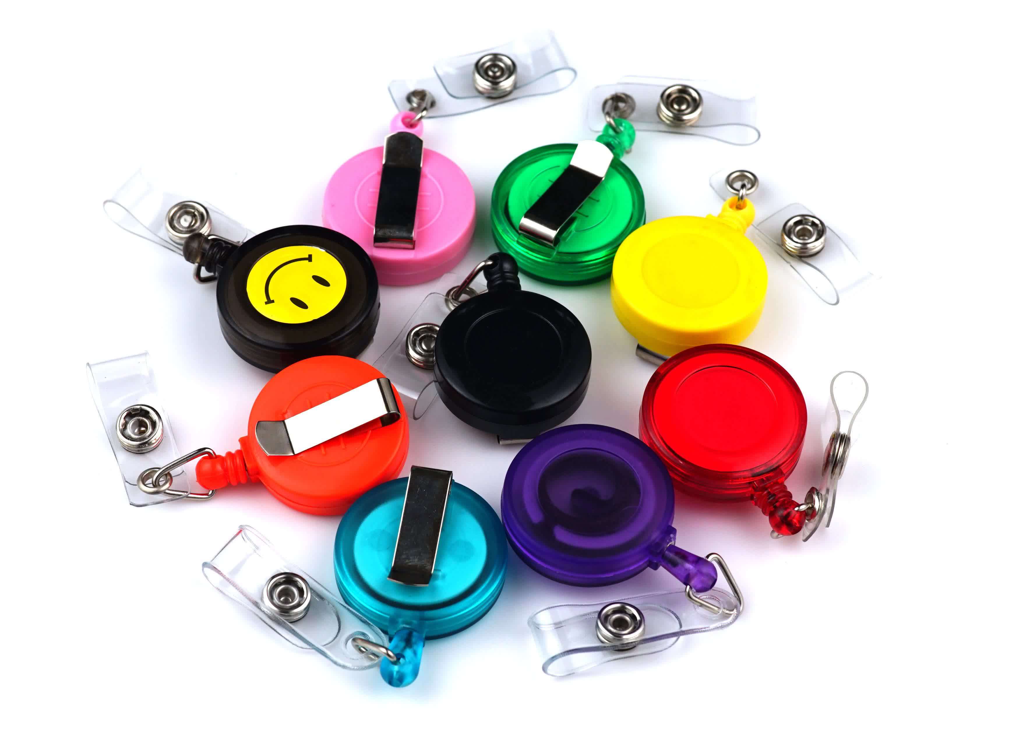 Retractable Plastic Pin Wallet Alligator Clip Badge Holder Reel Buy Badge Reel,Badge