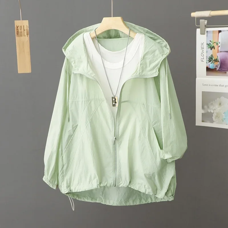 Hooded Sun Protection Clothing Lightweight Quick-drying Breathable Loose Cardigan Jacket Summer Outdoor Leisure UV Protection Sun Protection Clothing