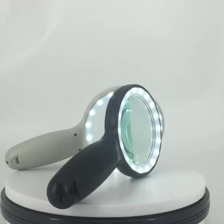 Factory Wholesale Rechargeable Handheld Magnifying Glass 18 Led Lamp
