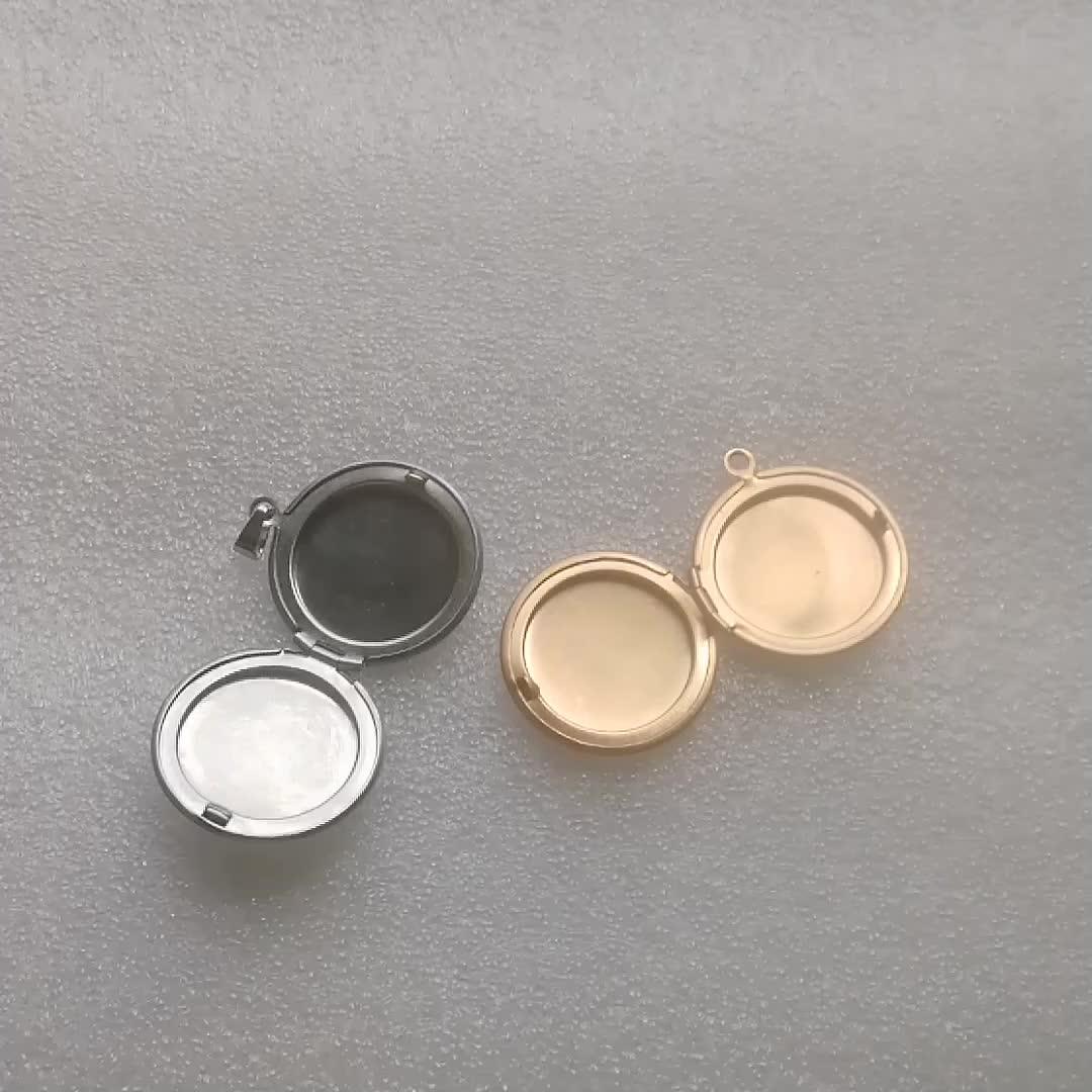 Stainless Steel Diy Round Picture Frame Photo Locket Pendant Necklace