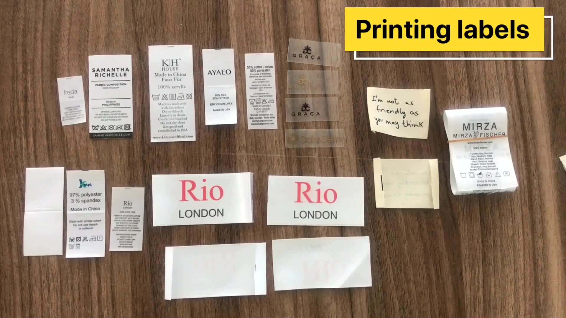 Ecofriendly Custom White Satin Silk Printing Wash Care Label For